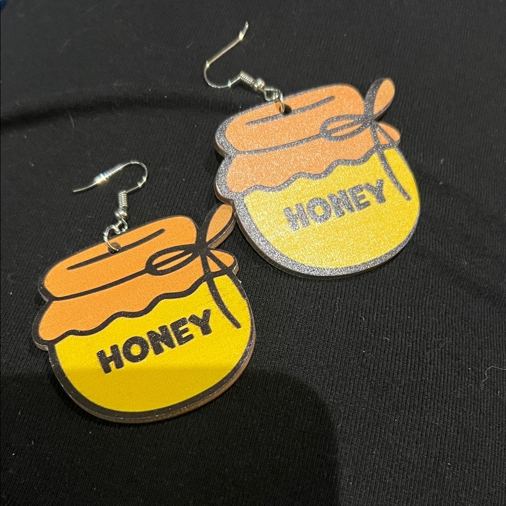Winnie the Pooh Wood Earrings
